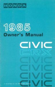 1985 Honda Civic CRX Owner's Manual