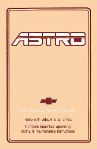 1987 Chevrolet Astro Owner's Manual