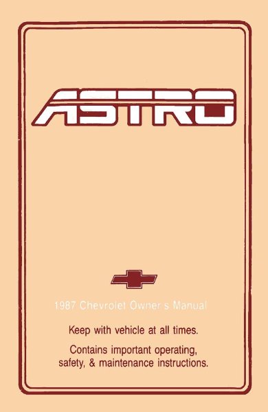1987 Chevrolet Astro Owner's Manual