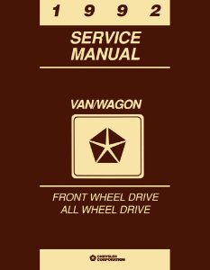 1992 Chrysler Town & Country, Caravan, Vision, Voyager Factory Shop Service Manual