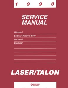 1990 Plymouth Talon, Laser Factory Shop Service Manual