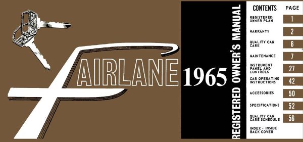 1965 Ford Fairlane Owner's Manual