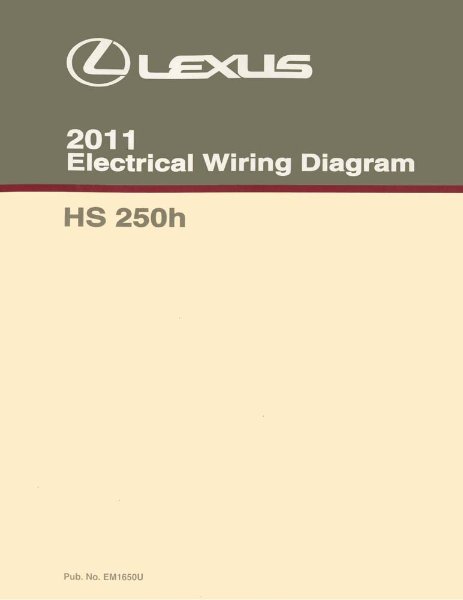 2011 Lexus HS 250h Wiring Diagrams Manual