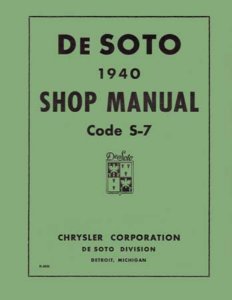 1940 Desoto All Models Factory Shop Service Manual