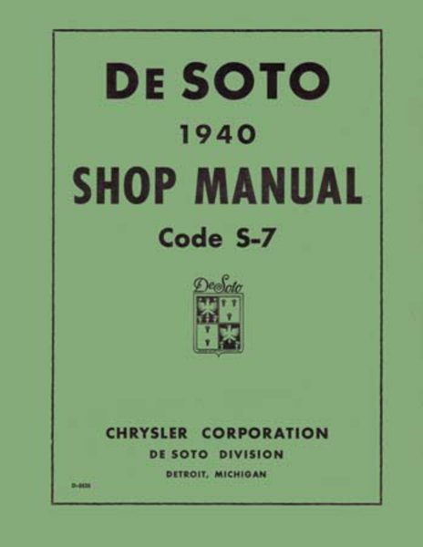 1940 Desoto All Models Factory Shop Service Manual