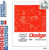 1967 DODGE CHARGER, CORONET & DART Body, Chassis & Electrical Repair Shop Manual sample image