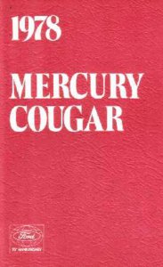 1978 Mercury Cougar Owner's Manual