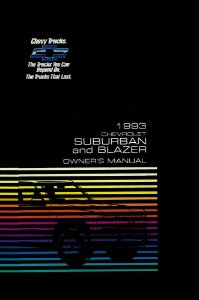 1993 Chevrolet Blazer, Suburban Owner's Manual
