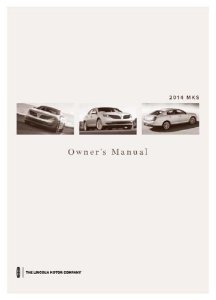 2014 Lincoln MKS Owner's Manual