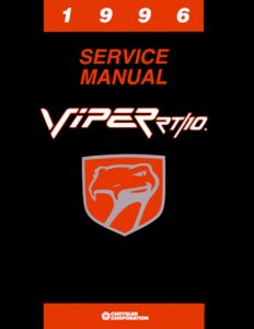 1996 Dodge Viper RT/10 Factory Shop Service Manual