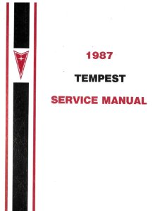 1987 Pontiac Tempest Factory Shop Service Manual