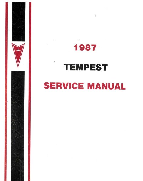 1987 Pontiac Tempest Factory Shop Service Manual
