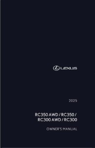 2025 Lexus RC 300, 350 Owner's Manual