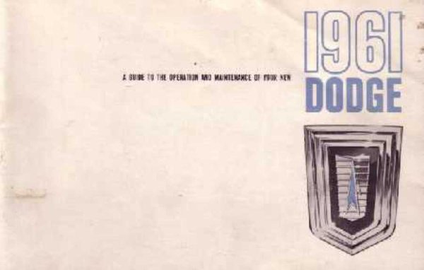 1961 Dodge Dart, Polara Owner's Manual