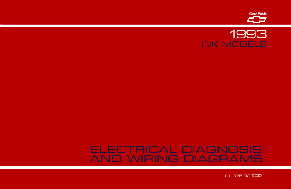 1993 Chevrolet Light Duty Truck Wiring Diagrams Schematics Factory Specification