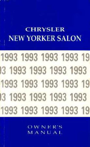 1993 Chrysler New Yorker Salon Owner's Manual