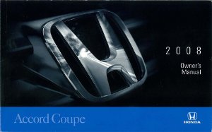 2008 Honda Accord Coupe Owner's Manual