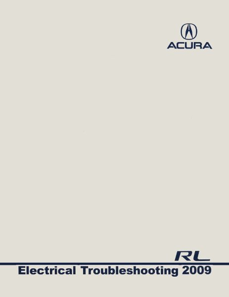 2009 Acura RL Factory Shop Service Manual