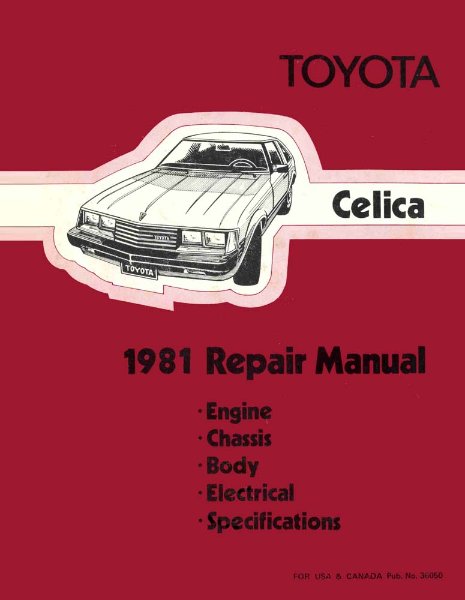 1981 Toyota Celica Shop Service Repair Manual
