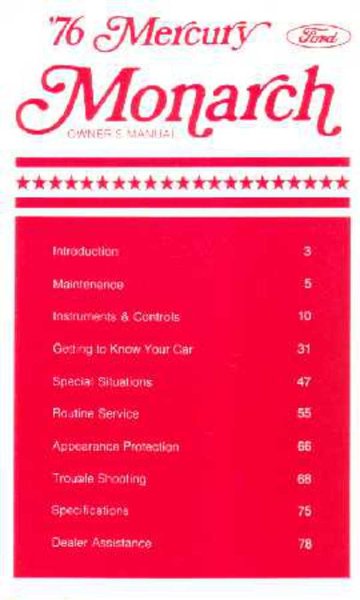 1976 Mercury Monarch Owner's Manual
