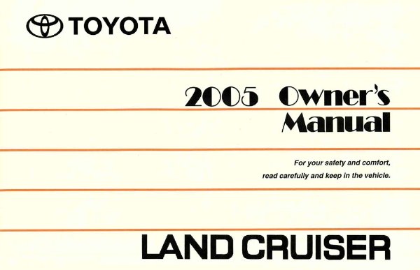 2005 Toyota Land Cruiser Owner's Manual