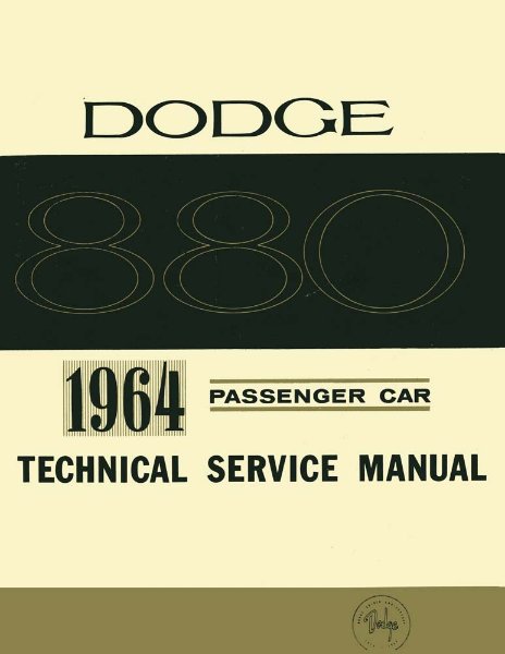 1964 Dodge 880 Factory Shop Service Manual