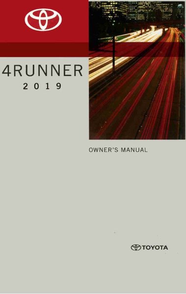 2019 Toyota 4-Runner Owner's Manual