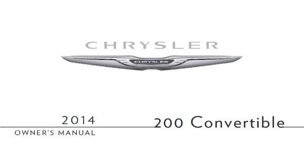 2014 Chrysler 200 Convertible Owner's Manual