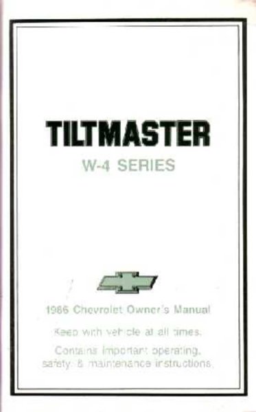 1986 Chevrolet Tiltmaster W-4 Owner's Manual