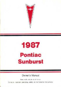 1987 Pontiac Sunburst Owner's Manual