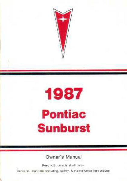 1987 Pontiac Sunburst Owner's Manual