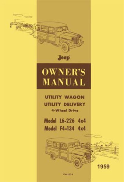1959 Jeep Truck, Utility Wagon Owner's Manual