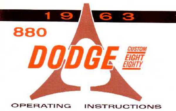 1963 Dodge 880 Owner's Manual