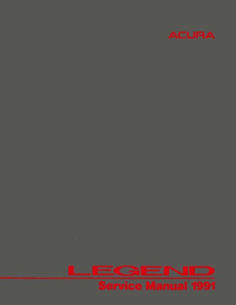 1991 Acura Legend Factory Shop Service Manual