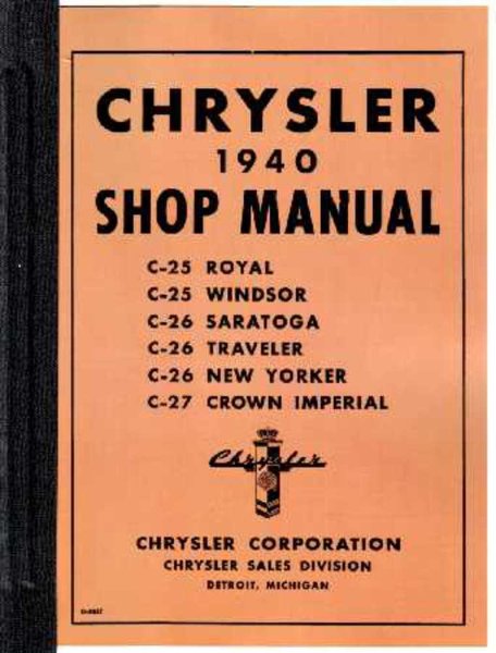 1940 Chrysler All Models Factory Shop Service Manual