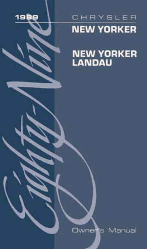 1989 Chrysler New Yorker, Landau Owner's Manual
