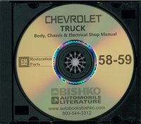 1958-59 CHEVROLET TRUCK Body, Chassis & Electrical Service Manual sample image
