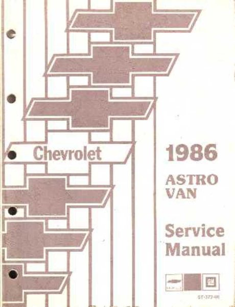 1986 Chevrolet Truck Astro Factory Shop Service Manual