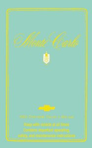 1986 Chevrolet Monte Carlo Owner's Manual