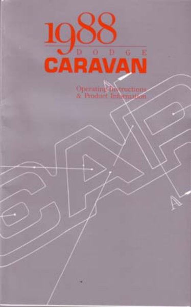 1988 Dodge Caravan Owner's Manual