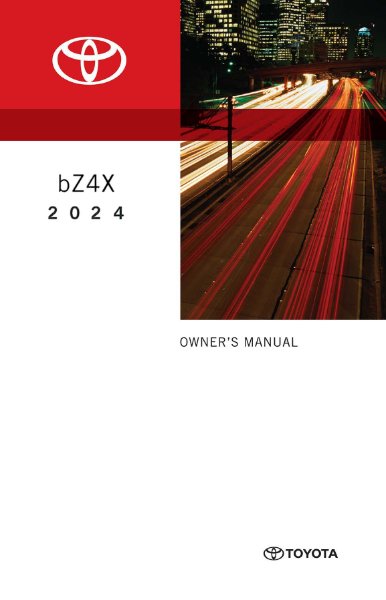 2024 Toyota BZ4X Owner's Manual