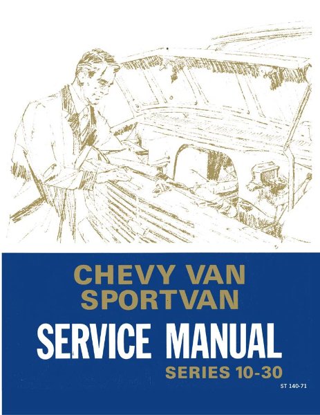 1971 Chevrolet Truck Full Size G Van Factory Shop Service Manual