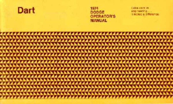 1974 Dodge Dart Owner's Manual