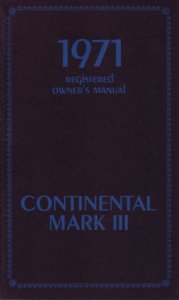 1971 Lincoln Mark III Owner's Manual