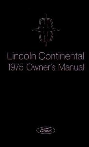 1975 Lincoln Continental Owner's Manual