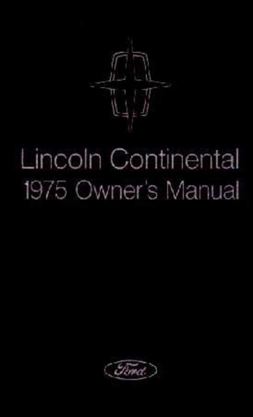 1975 Lincoln Continental Owner's Manual