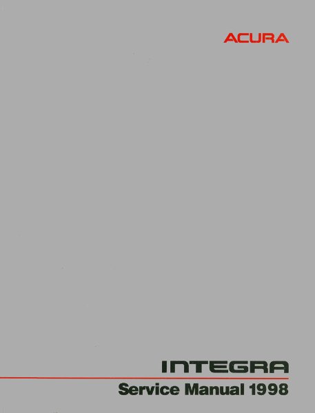 1998 Acura Integra Factory Shop Service Manual