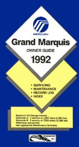 1992 Mercury Grand Marquis Owner's Manual