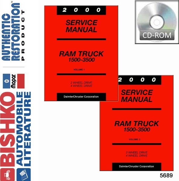2000 Dodge DR Ram 1500/2500/3500 Truck Factory Shop Service Manual