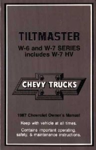 1987 Chevrolet Tiltmaster Owner's Manual